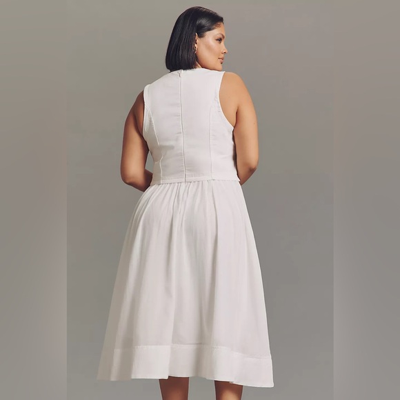 NWT Size 3X - Anthropologie Vest Twofer Cotton Midi Dress (NWT US$ 178) - Picture 4 of 16